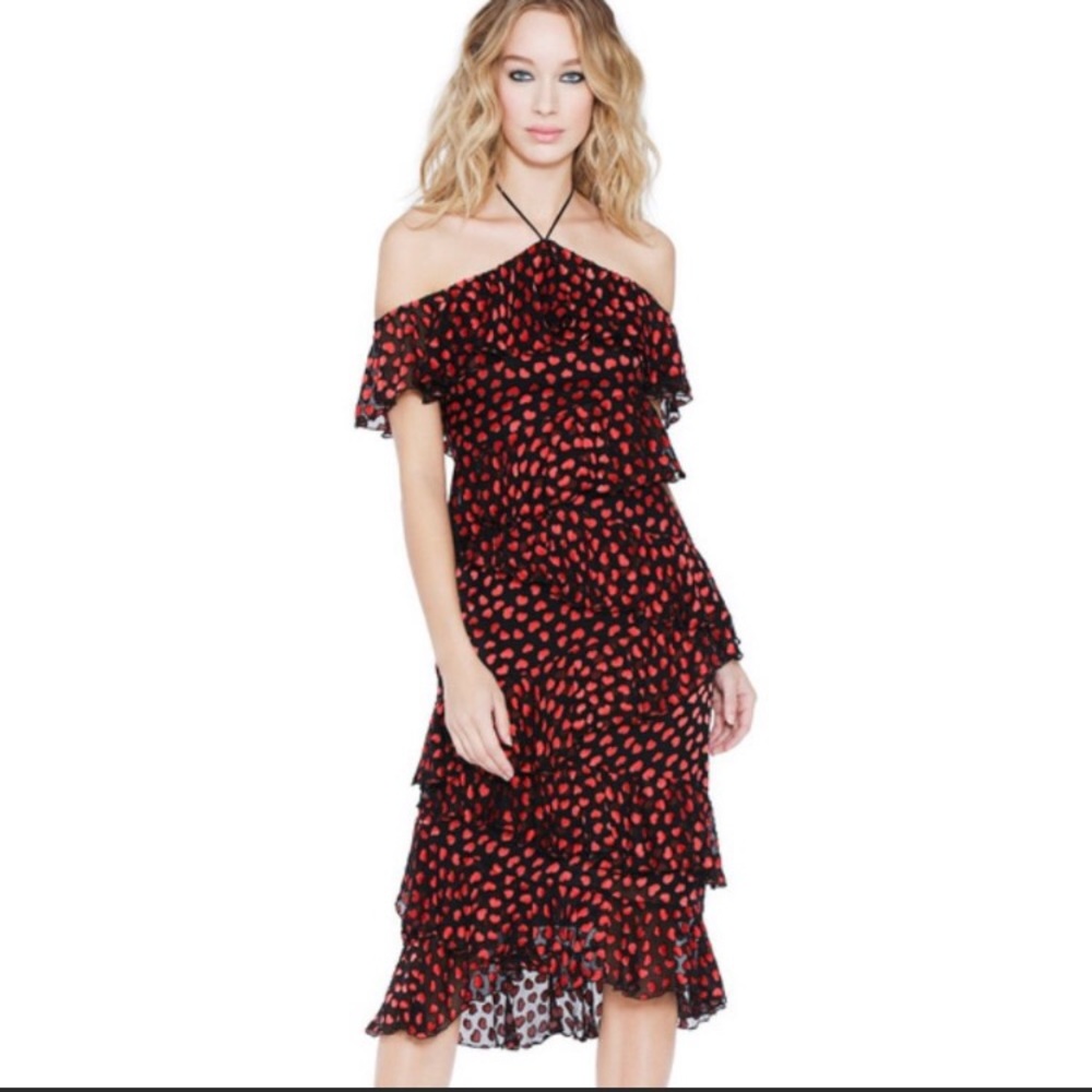 Alice + Olivia Annabeth Heart Tiered Ruffle Dress